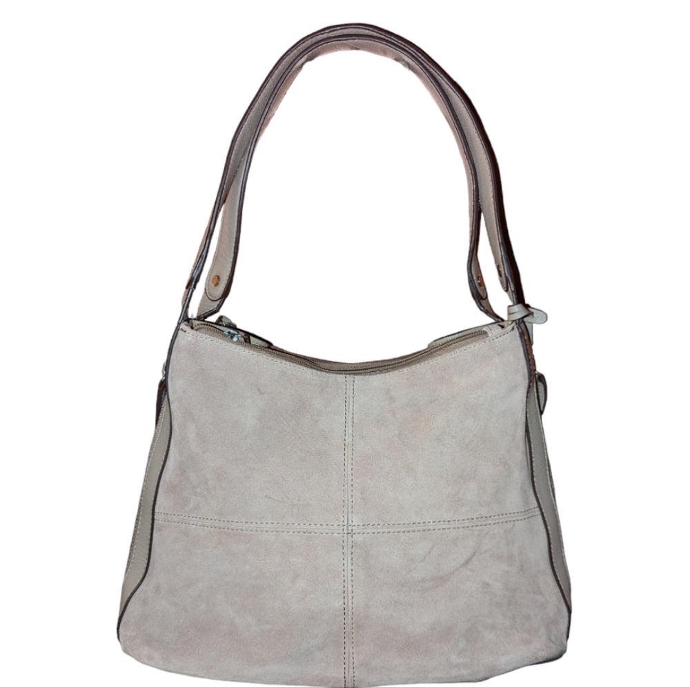 Tignanello suede shoulder bag, color: taupe